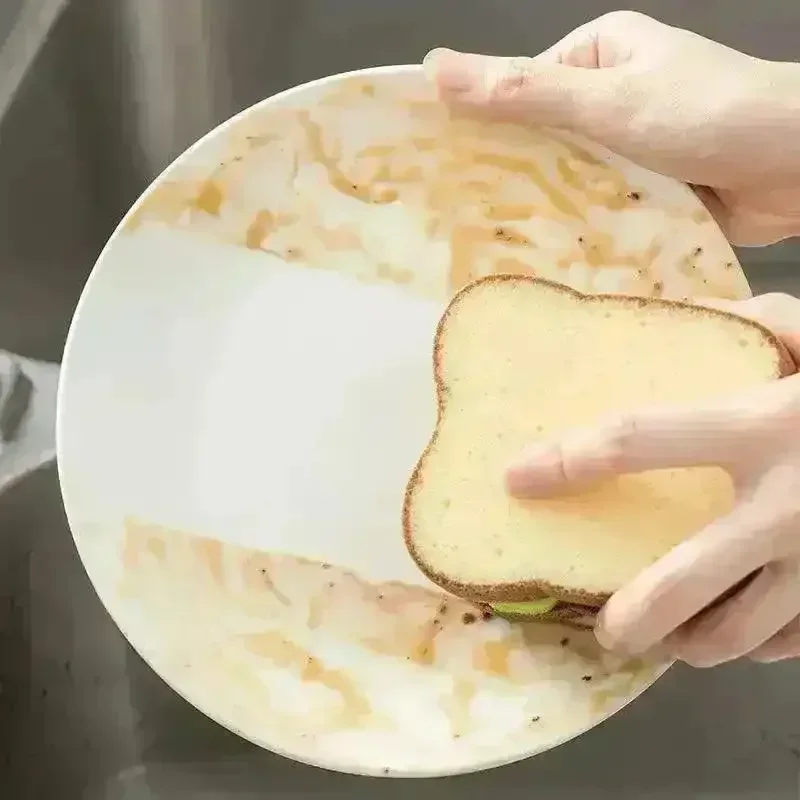 Toast Sandwich Dishwashing Sponge Scrub Wipe - Image 6