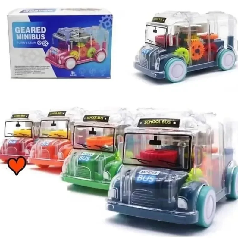 Transparent Gear School Bus Toy