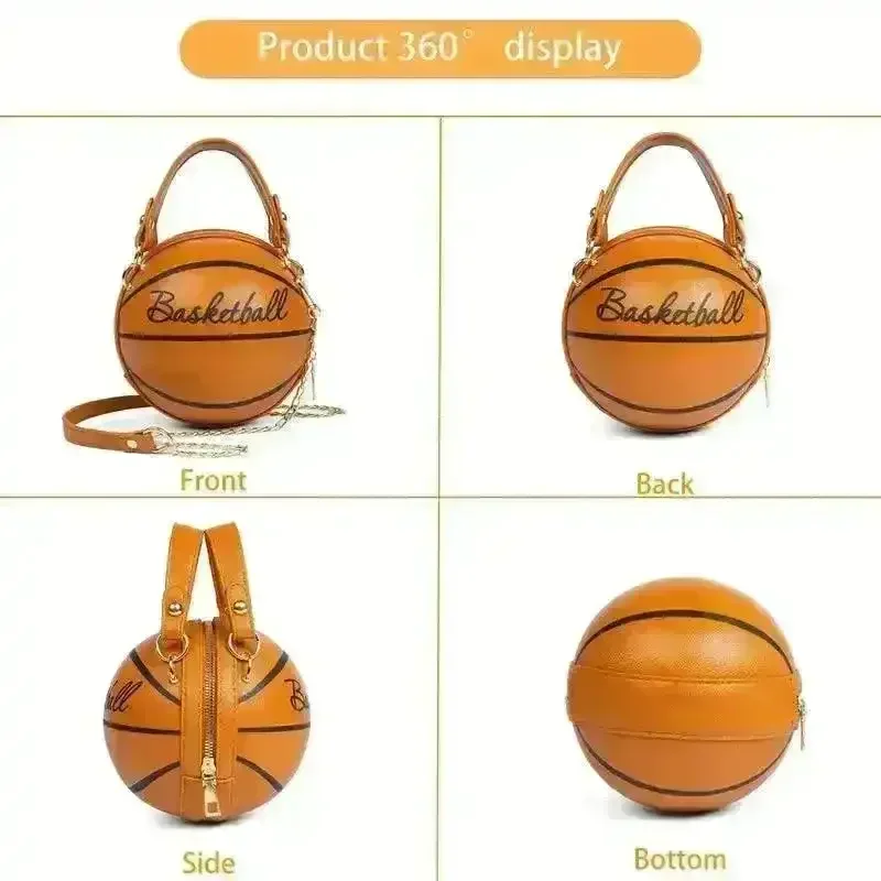 Trendy Basketball Shaped Crossbody Bag - Image 16