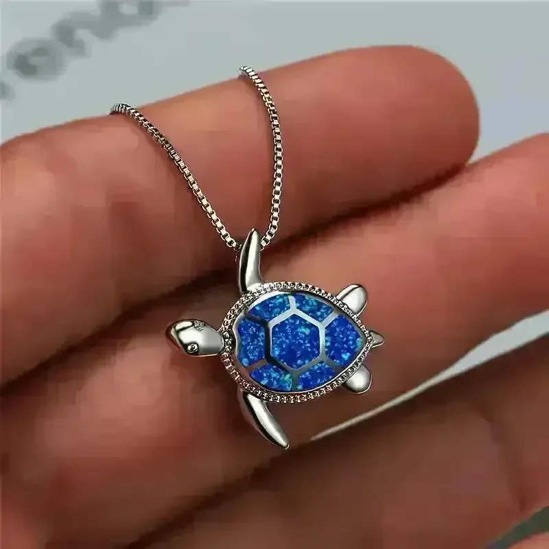 Turtle-Shaped Alloy Pendant Necklace - Image 4
