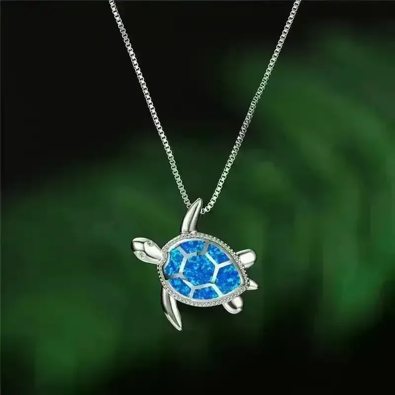 Turtle-Shaped Alloy Pendant Necklace - Image 5