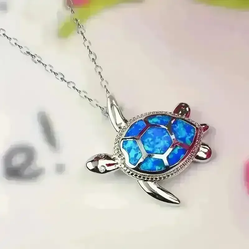Turtle-Shaped Alloy Pendant Necklace - Image 6