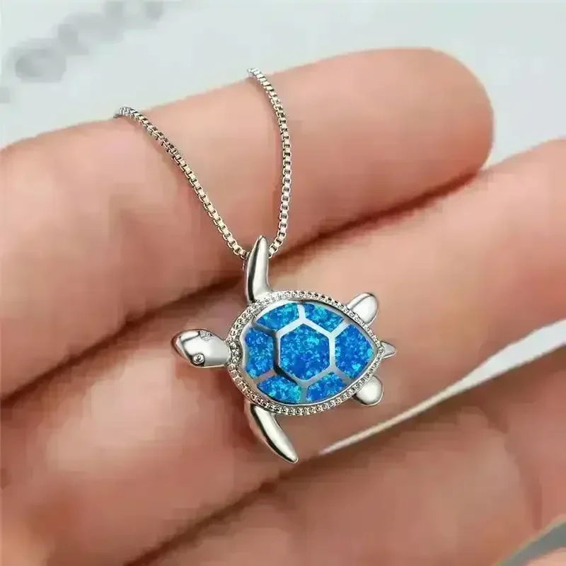 Turtle-Shaped Alloy Pendant Necklace - Image 7