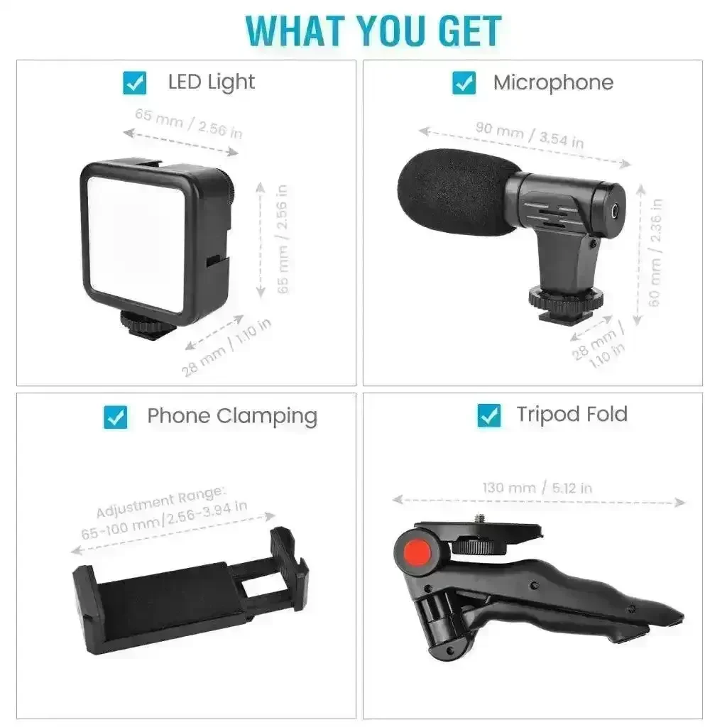 Ultimate Creator's Kit: LED Ring Light & Mic Tripod Stand - Image 4