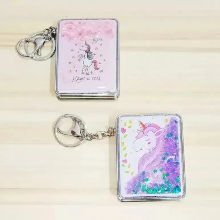 Unicorn Dreams Glitter Mirror Keychain - Image 2