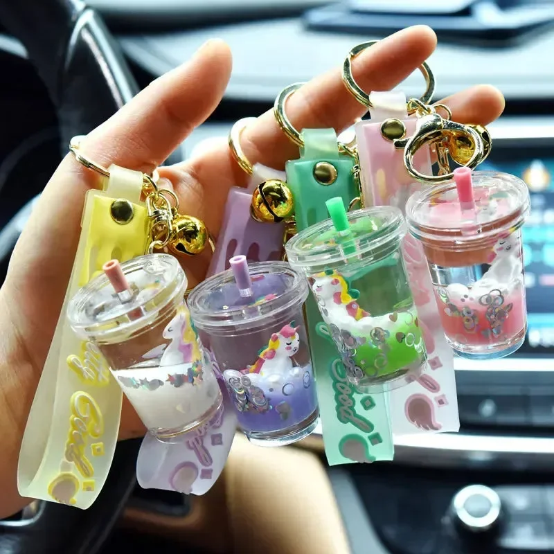 Unicorn Wish Jar Glitter Keychain - Image 2