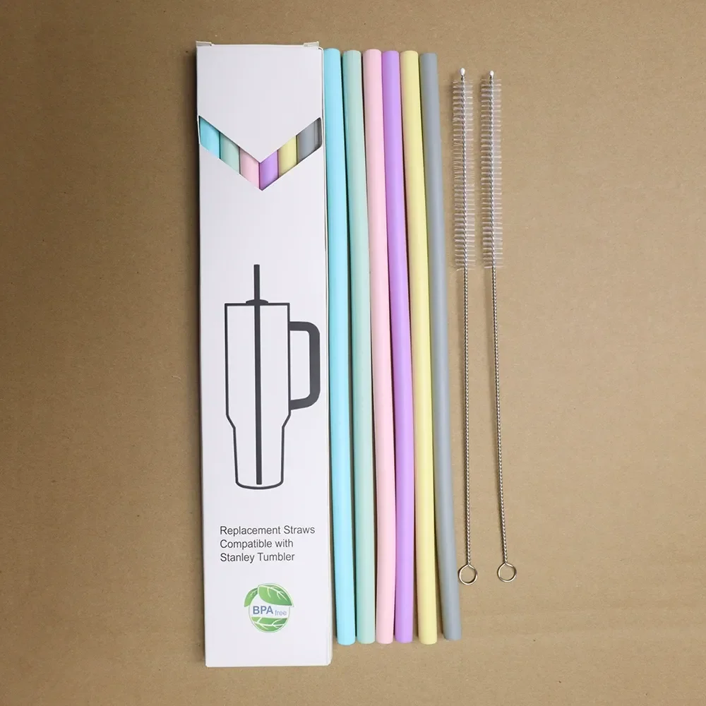 Universal Silicone Straws & Brush Set For Stanley Tumbler