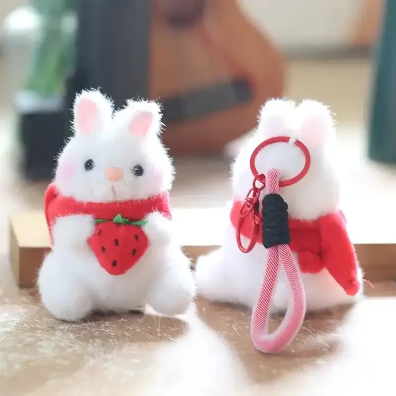 Utterly Adorable Strawberry Rabbit Keychain - Image 3