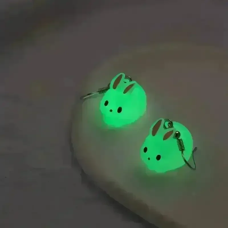 Vibrant Luminous Rabbit Dangle Earrings - Image 3