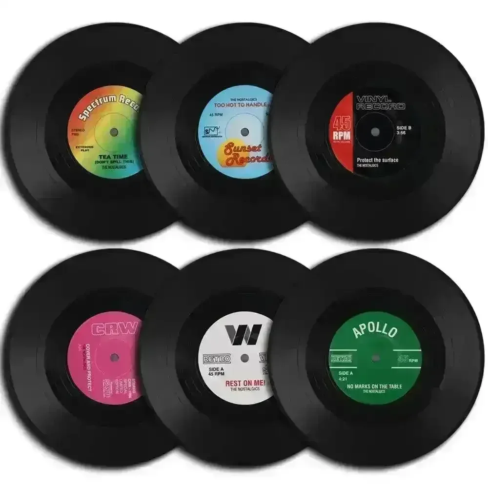 Vinyl Record Coffee Coasters (set of 6)