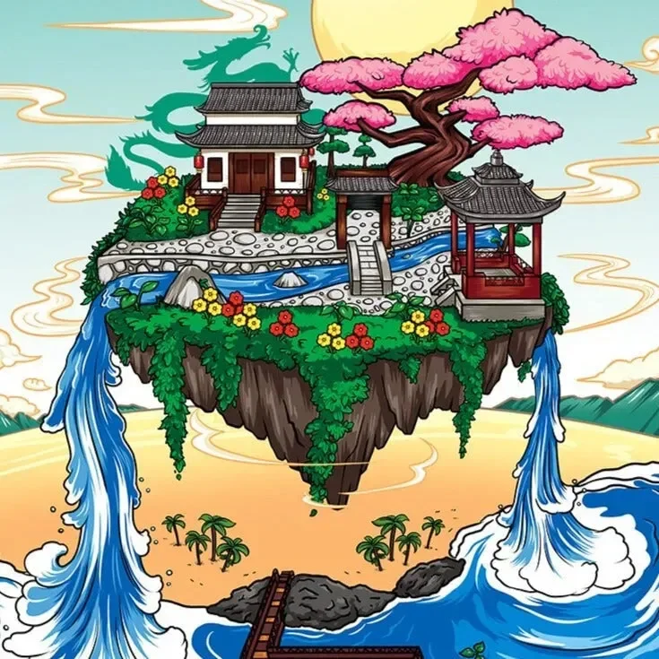 Japanese Sakura Floating Island Building Blocks - Image 4
